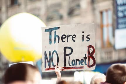COP26 There Is No Planet B Protestor Placard